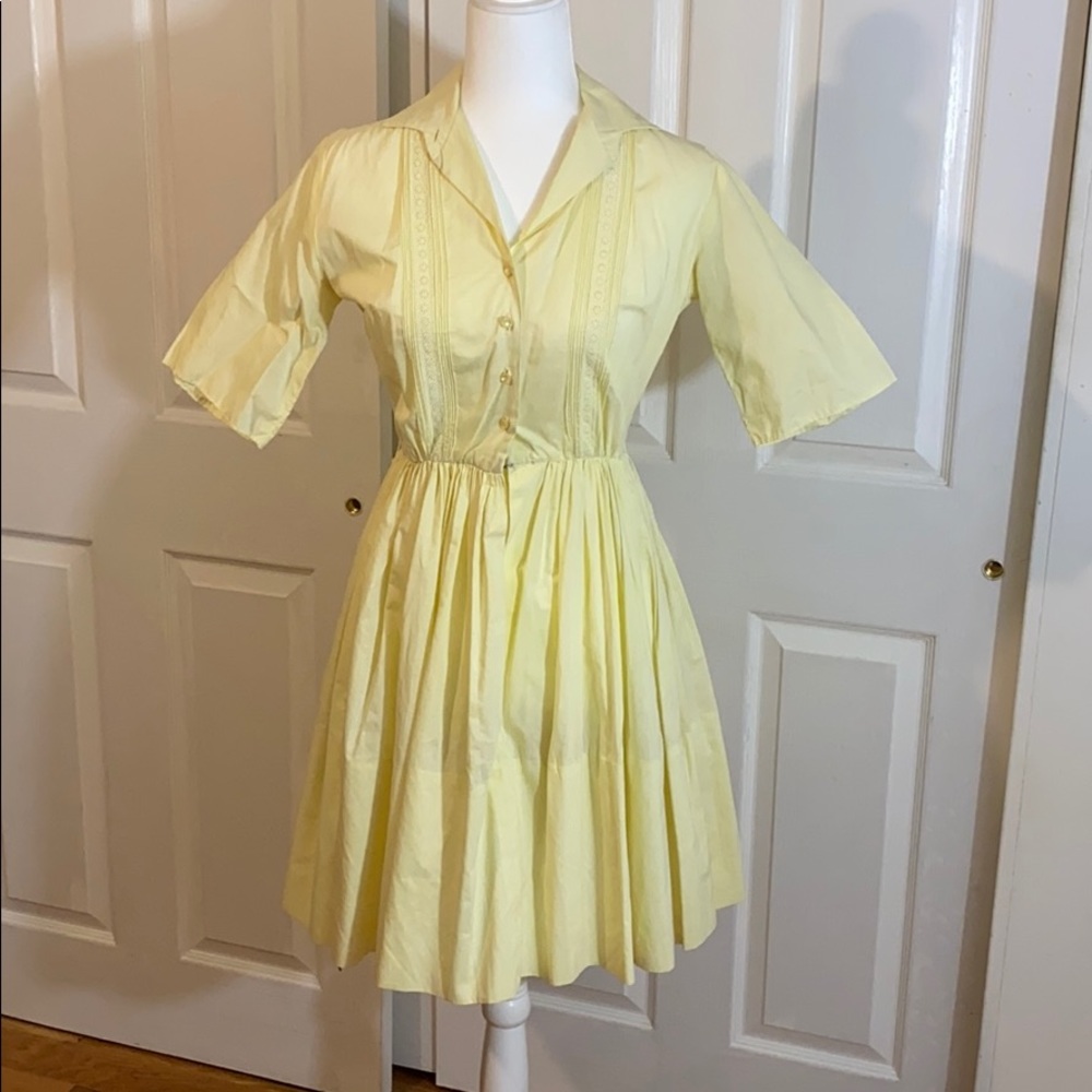 Vintage handmade yellow shirt dress